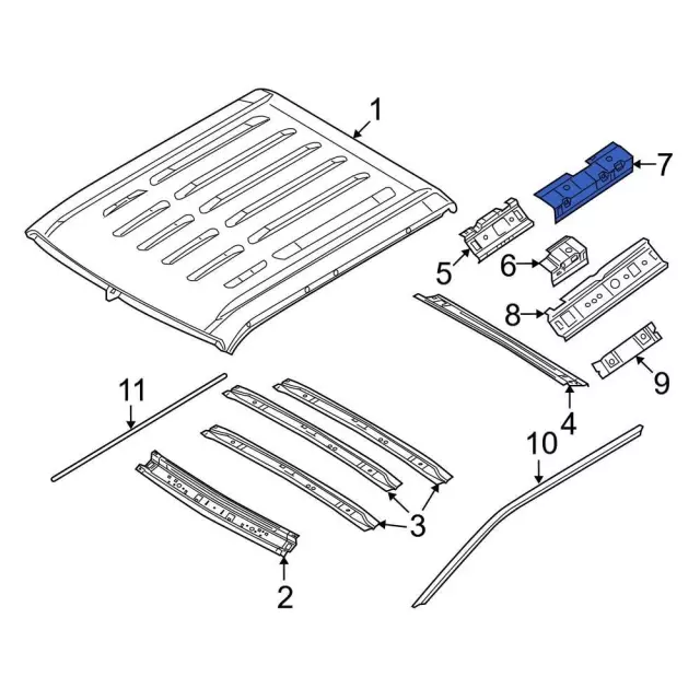 F81Z26513A17AA - Body: Rear Side Rail for Ford Image