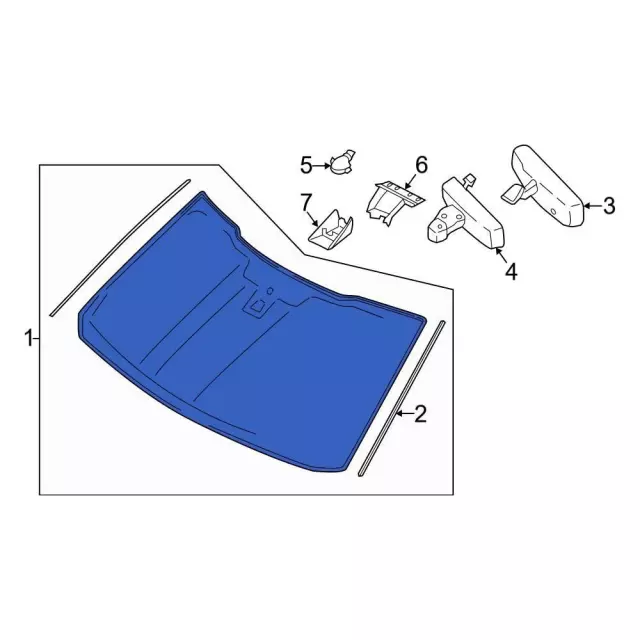 LC3Z2503100F - : Windshield for Ford: F-250 Super Duty, F-350 Super Duty, F-450 Super Duty Image