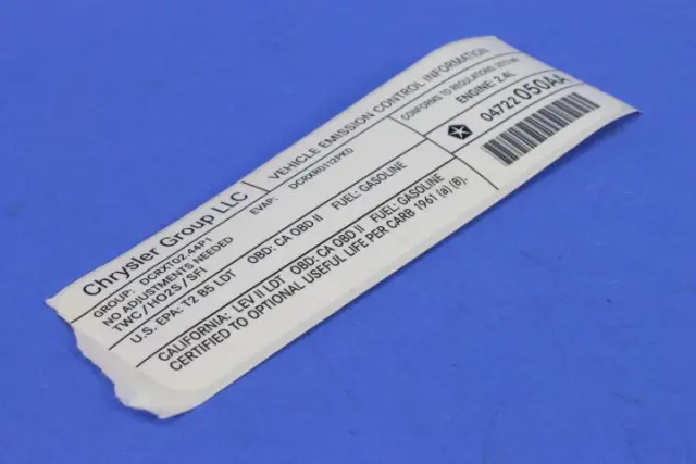 Veci Label Label - Mopar (4722050AA)
