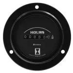E6210 - : GAUGE, HOURMETER, 2" 10K HOURS, ELECTRIC (8V-60V), Blk Dial, Flange Mount, 6000 for Equus Image