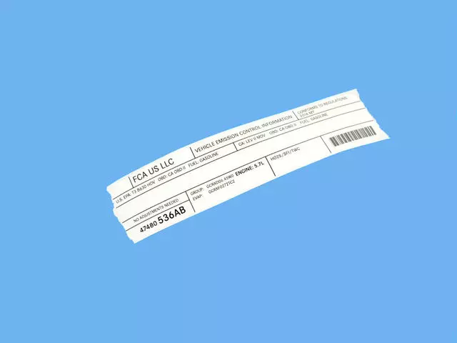 47480536AB - : Vehicle Emission Control Information Label for Ram: 3500 Image