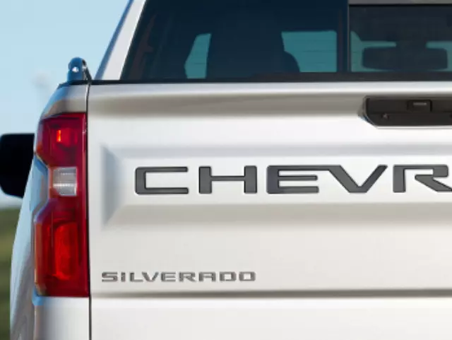 19419885 - Exterior: 3D Stamped CHEVROLET Tailgate Lettering in Black Stainless Steel by Putco(TM) - Associated Accessories for GM Image