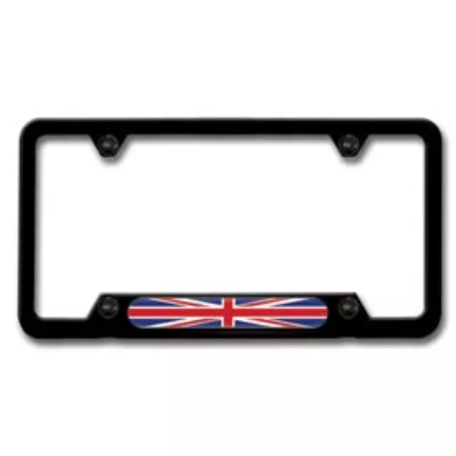51805A5CFA3 - Exterior: License Plate Frame - Union Jack - Polished for Mini: Cooper, Cooper Clubman, Cooper Countryman, Cooper Paceman Image