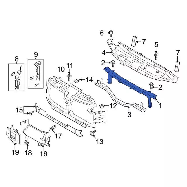 LC3Z16138B - Body: Upper Tie Bar for Ford: F-250 Super Duty, F-350 Super Duty, F-450 Super Duty Image