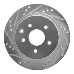63167088L - : DFC Brake Rotor - Drilled and Slotted - Silver for DYNAMIC FRICTION Image