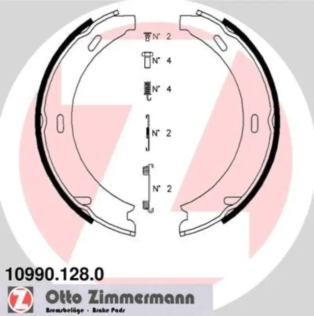 109901280 - : Zimmermann 10990.128.0 Parking Brake Shoe Set for ZIMMERMANN Image