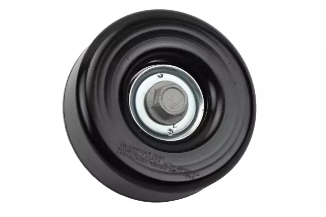 12669569 - : OEM NEW 1999-20 GM Chevrolet GMC Hummer Pontiac Drive Belt Idler Pulley 12669569 for Buick: Rainier | Cadillac: Escalade, Escalade ESV, Escalade EXT | Chevrolet: Avalanche, Avalanche 1500, Avalanche 2500, C3500HD, Colorado, Express 1500, Express 2500, Express 3500, Express 4500, Silverado 1500, Silverado 1500 Classic, Silverado 1500 HD, Silverado 1500 HD Classic, Silverado 2500, Silverado 2500 HD, Silverado 2500 HD Classic, Silverado 3500, Silverado 3500 Classic, Silverado 3500 HD, SSR, Suburban 1500, Suburban 2500, Suburban 3500 HD, Tahoe, Trailblazer, Trailblazer EXT | GMC: C3500HD, Canyon, Envoy, Envoy XL, Envoy XUV, Savana 1500, Savana 2500, Savana 3500, Savana 4500, Sierra 1500, Sierra 1500 Classic, Sierra 1500 HD, Sierra 1500 HD Classic, Sierra 2500, Sierra 2500 HD, Sierra 2500 HD Classic, Sierra 3500, Sierra 3500 Classic, Sierra 3500 HD, Yukon, Yukon XL 1500, Yukon XL 2500 | Hummer: H2, H3, H3T | Pontiac: G8 Image