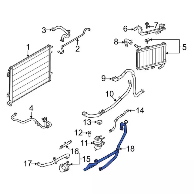 KR3Z8D031A - : Engine Coolant Pipe for Ford: Mustang Image