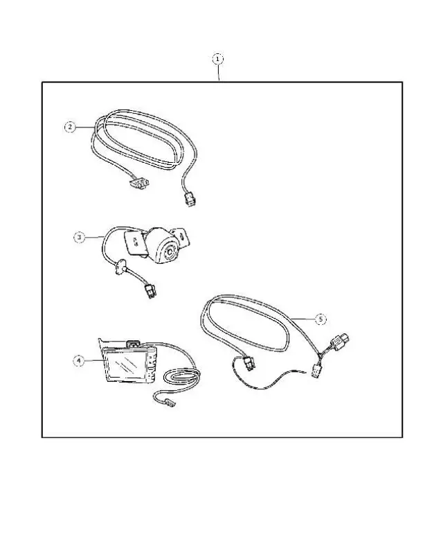 5191907AD - Mopar Accessories - Component Parts: Back Up Camera Monitor for Chrysler: Aspen, Town &amp; Country | Dodge: Durango, Grand Caravan, Journey, Nitro | Jeep: Commander, Grand Cherokee | Ram: C/V Image