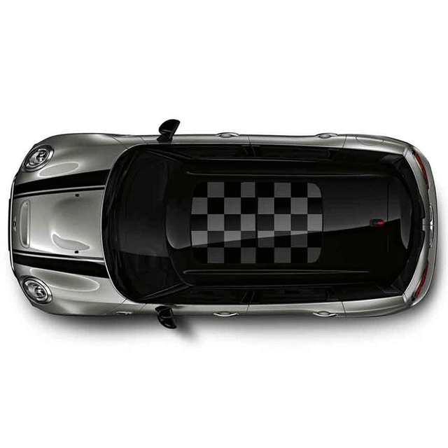 Black/Grey Checkered Flag Roof Graphic - Mini (51-14-2-355-187)