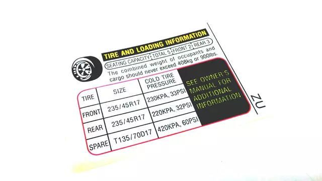 28181FG220 - Body: Tire Info Label for Subaru: Impreza Image