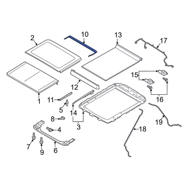 Sunroof Drip Rail - Ford (ML3Z-1654022-B)