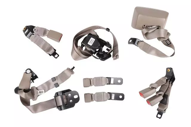 19301934 - : Medium Neutral Complete Rear Seat Belt Kit with Buckles and Retractors for GM Image