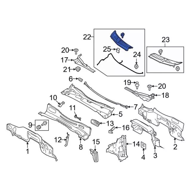 NL3Z15022A68AB - : Cowl Grille for Ford: F-150 Lightning Image