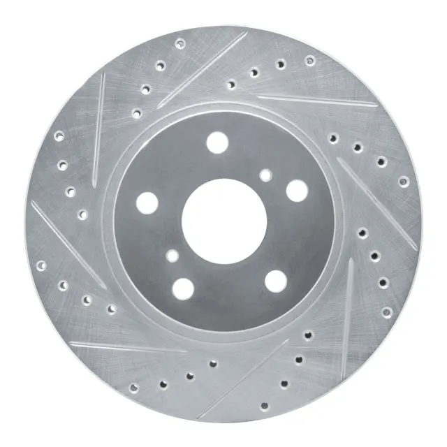 63176028L - : DFC Brake Rotor - Drilled and Slotted - Silver for DYNAMIC FRICTION Image