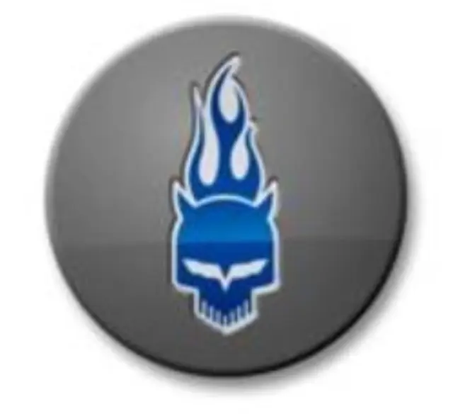 19259068 - Wheels: Wheel Center Cap, Gray, Blue Elwood Graphic for GM Image