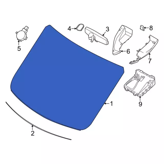 LK4Z5403100N - Body: Windshield for Ford: E-Transit, Transit-150, Transit-250, Transit-350, Transit-350 HD Image
