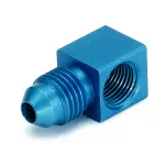 3278 - : FITTING, ADAPTER, 90?, 1/8" NPTF FEMALE TO -4AN MALE, ALUMINUM, BLUE ANODIZED for AutoMeter Image