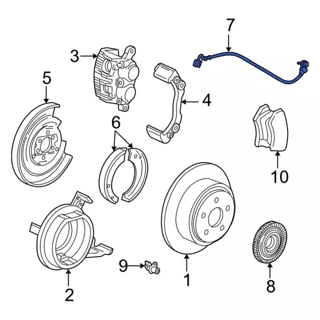 3L3Z2268AA - Brakes: Brake Hydraulic Hose for Ford: F-150, F-150 Heritage, F-250, F-250 HD Image
