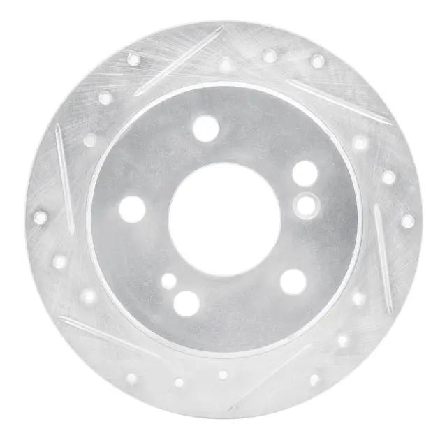 63163015L - Brakes &amp; Brake Parts: DFC Brake Rotor - Drilled and Slotted - Silver for DYNAMIC FRICTION Image