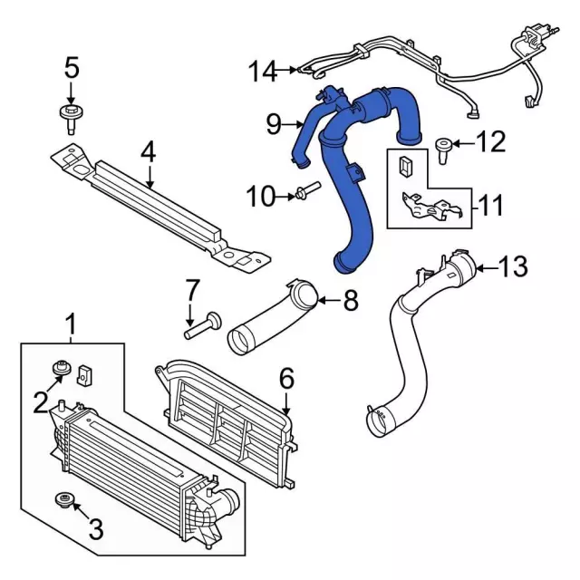 MB3Z6C646M - Cooling System: Upper Duct for Ford Image