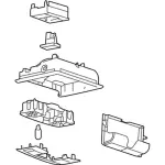 7T4Z78519A70DA - Body: Overhead Console for Ford: Edge, Taurus | Mercury: Sable Image