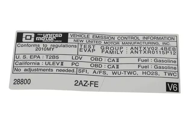 19205036 - Body: Emission Label for GM Image