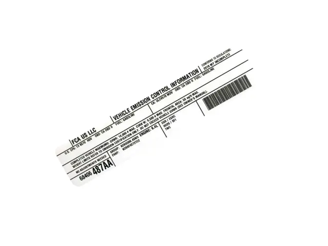 68406487AA - Emission Control: Emission Label for Mopar Image