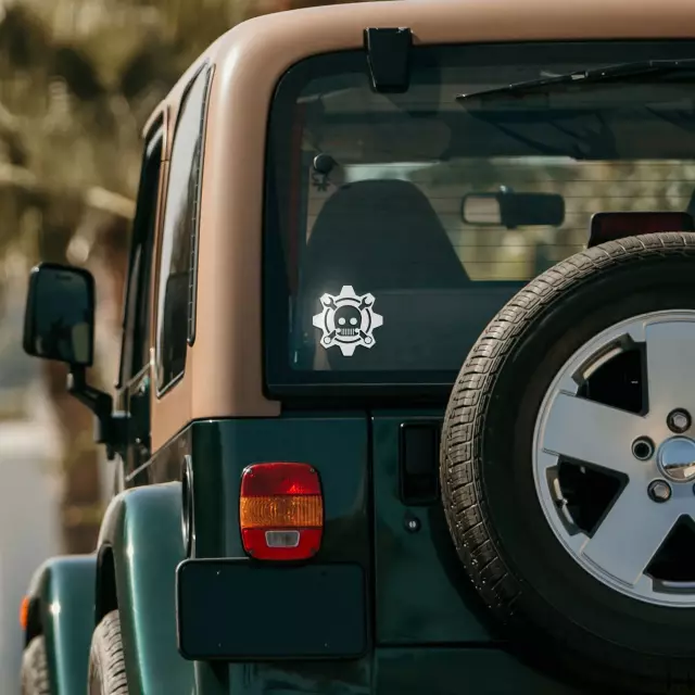 68663171AA - : Skull and Crossed Wrenches Graphic, Gloss White, sold by Visco for Affiliated Accessories Image