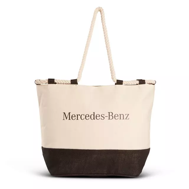 152371700 - : Mer Barcelona Canvas And Jute Tote Black for Mercedes-Benz Image
