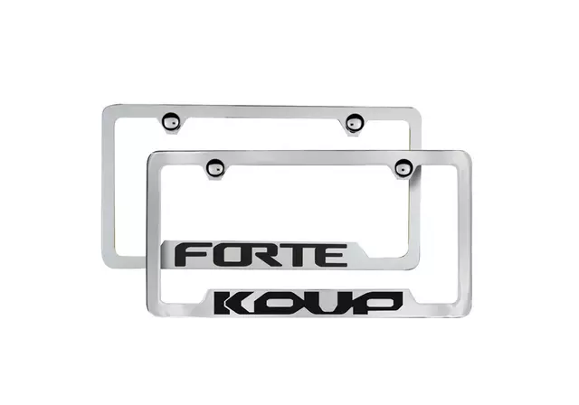 UR010AY100UC - Exterior: License Plate Frame - Chrome - Lower Logo for Kia: Forte, Forte Koup, Forte5, K5, Rio Image
