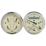 1820 - : GAUGE KIT, 2 PC., QUAD &amp; TACH/SPEEDO, 3 3/8", ANTIQUE BEIGE for AutoMeter Image