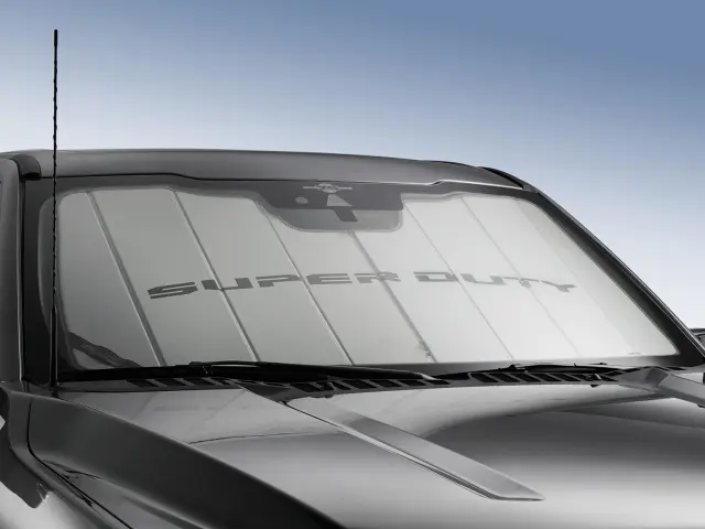 VPC3Z78519A02A - Interior: 2024 Ford - Custom Sunscreen for Ford: E-350 Super Duty, E-450 Super Duty, F-250 Super Duty, F-350 Super Duty, F-450 Super Duty, F-550 Super Duty Image