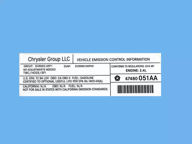 47480051AA - : Veci Label Label for Mopar Image