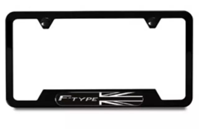 T2R13714 - Body: License Plate Frame - Black with F-TYPE Logo for Jaguar: F-Type Image