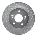 63167026R - : DFC Brake Rotor - Drilled and Slotted - Silver for DYNAMIC FRICTION Image