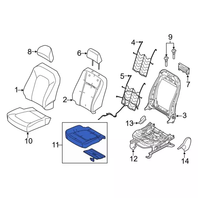 2018-2022 Ford Seat Cushion Pad jl3z15632a23a | TascaParts.com