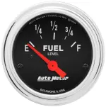 2514 - : GAUGE, FUEL LEVEL, 2 1/16", 0OE TO 90OF, ELEC, TRADITIONAL CHROME for AutoMeter Image