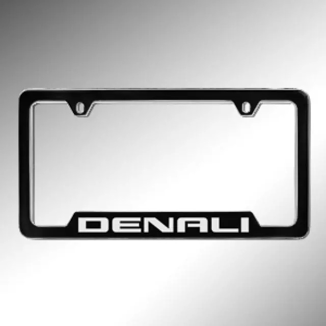 19330376 - Exterior: License Plate Frame, Black for GMC: Acadia, Canyon, Savana 2500, Savana 3500, Savana 4500, Sierra 1500, Sierra 1500 Limited, Sierra 2500 HD, Sierra 3500 HD, Terrain, Yukon, Yukon XL Image