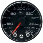 P322328 - : GAUGE, OIL TEMP, 2 1/16", 300?F, STEPPER MOTOR W/PEAK &amp; WARN, BLK/BLK, SPEK-PRO for AutoMeter Image