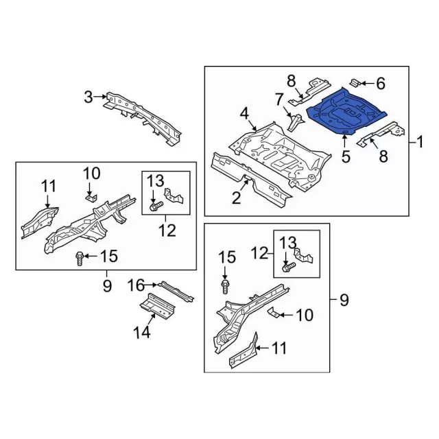LX6Z7847122L - Body: Rear Floor Pan for Ford: Escape | Lincoln: Corsair Image
