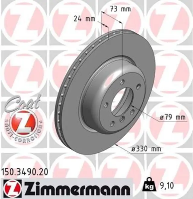 150349020 - : Zimmermann 150.3490.20 Disc Brake Rotor for ZIMMERMANN Image