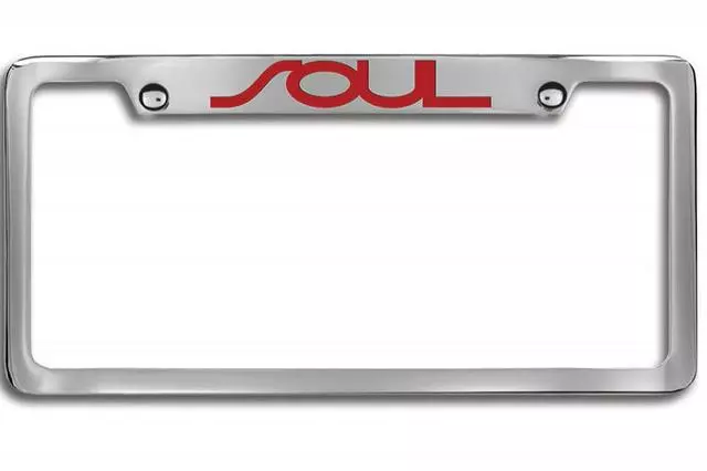 UR013AY001AM - Exterior: License Plate Frame - Upper Logo - Red for Kia: K5, Rio, Soul, Soul EV Image