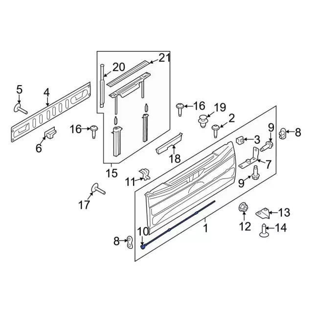 FL3Z-9940700-C - Tail Gate 2015-2017 Ford F-150 | Ford Parts Direct