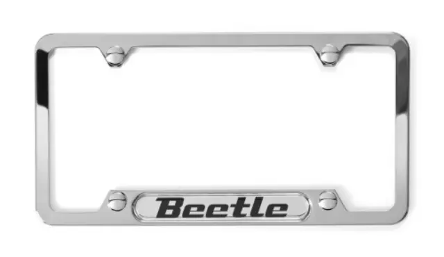 5C0071801J - Exterior: License Plate Frame - Beetle - Polished for Volkswagen: Beetle Image