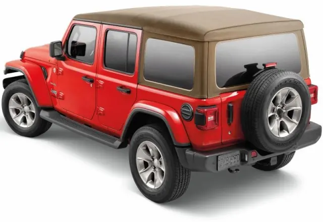 82215914AB - Exterior Accessories: 82215914AB Soft Top, Tan Premium Twill Jeep Wrangler JL 4-Door (2018-2024) Mopar OEM for Jeep: Wrangler Image