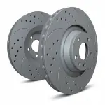 S18337 - : SP Performance Rotors, Double Drilled &amp; Slotted, Grey Zinc Coated, Set for SP Performance Image