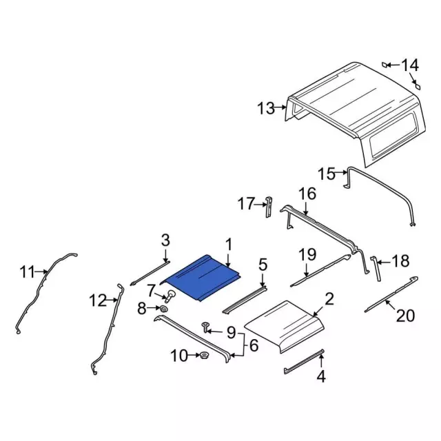 M2DZ9850284AA - : Roof Panel for Ford: Bronco Image