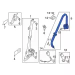 PC3Z26611B60AA - Electrical: Center Seat Belt for Ford Image