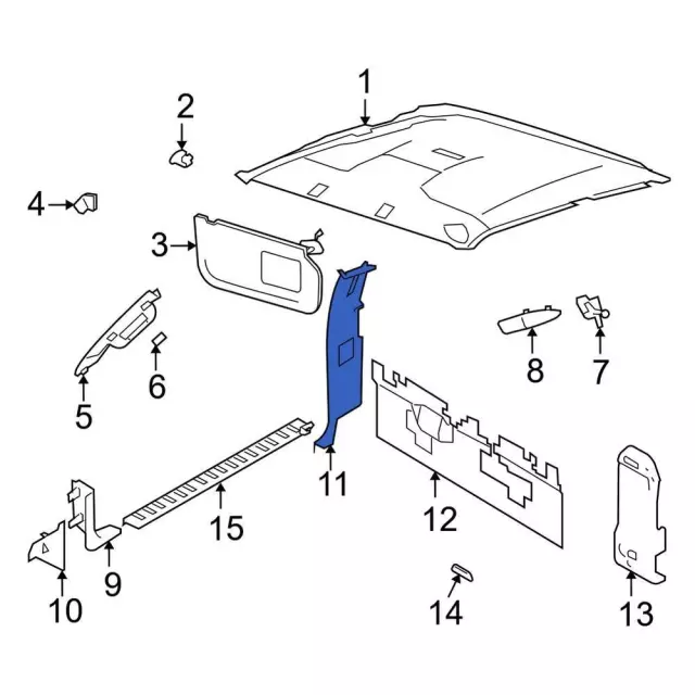 7C3Z28278D13AA - Body: Truck Cab Corner Trim Panel for Ford: F-250 Super Duty, F-350 Super Duty Image